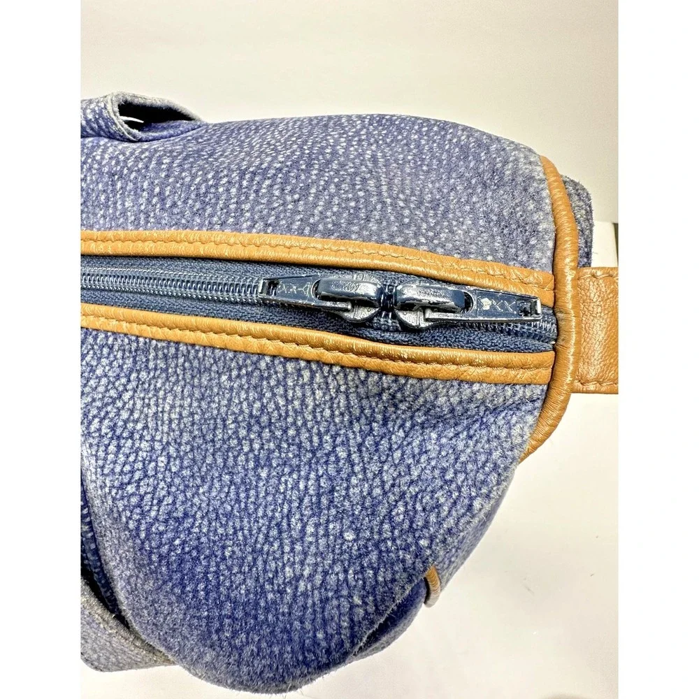 Vintage Trussardi Suede Boston Duffle Travel Carry On Gym Weekender Bag Italy
